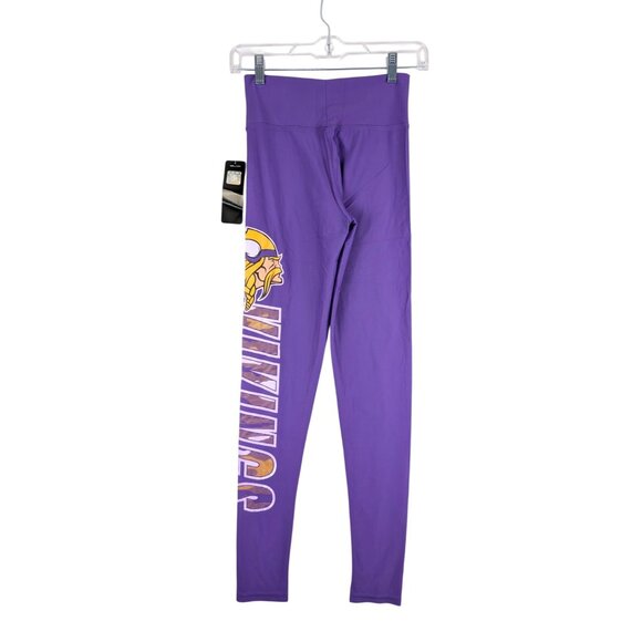 Zubaz NFL Apparel Minnesota Vikings Womens X-Small Spellout Leggings NWT - Picture 3 of 4